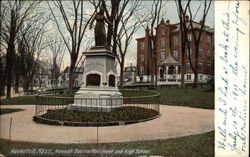 Hannah Duston Monument and High School Haverhill, MA Postcard Postcard