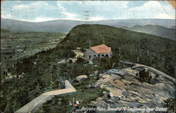 Summit of Mt. Tom showing Upper Station Postcard