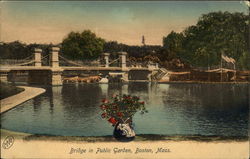 Bridge in Public Garden Boston, MA Postcard Postcard