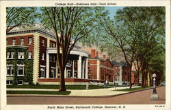 College Hall - Robinson Hall - Tuck School on North Main Street at Dartmouth College Postcard