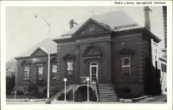 Public Library Main Entrance in Springfield Postcard