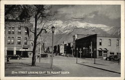 25th Street Looking East to Mount Ogden Utah Postcard Postcard