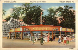 Willow Grove Park - Scenic Railway Postcard