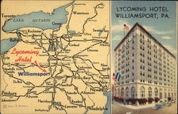 Lycoming Hotel Williamsport, PA Postcard Postcard