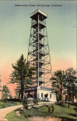 View of Observation Tower Hot Springs, AR Postcard Postcard