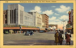 Washington Street, East from City Hall Postcard