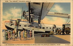 40 Passenger Clipper Ship Preparing to Depart from Pan-American Terminal Miami, FL Postcard Postcard