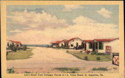 Lew's Ocean Front Cottages - Vilano Beach Postcard