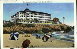 Young's Hotel & Beach Postcard