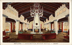 West Lounge - Edgewater Beach Hotel Postcard