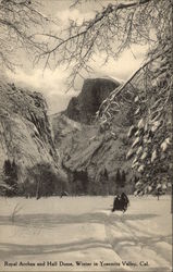 Royal Arches and Half Dome in Winter Yosemite Valley, CA Yosemite National Park Postcard Postcard