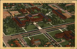 Air View of Fresno State College Postcard