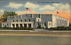 Naval Reserve Armory Detroit, MI Postcard Postcard