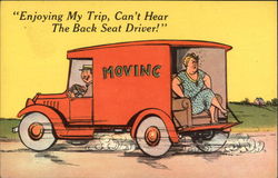 Enjoying My Trip, Can't hear the back seat driver Comic, Funny Postcard Postcard