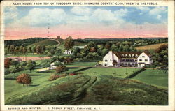 Club House from Top of Toboggan Slide, Drumlins Country Club - Open to the Public Syracuse, NY Postcard Postcard