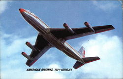 American Airlines 707 Astrojet Aircraft Postcard Postcard