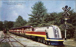 Miniature Streamliner on the Detroit Zoological Park Railroad Michigan Postcard Postcard