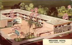 Breakers Motel Santa Monica, CA Postcard Postcard