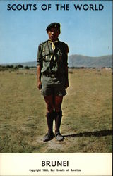 1968 Scouts of the World, Brunei Boy Scouts Postcard Postcard