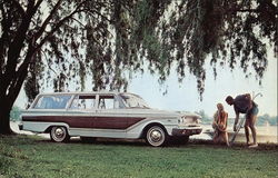 "63 Ford Fairlane Squire Wagon Cars Postcard Postcard