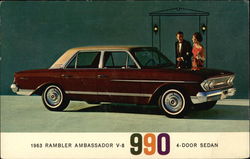 1963 Rambler Ambassador V-8 990 4-Door Sedan Cars Postcard Postcard