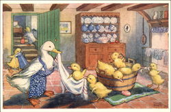 Duckling's Bath Time Postcard