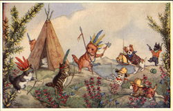 "Cowboys and Indians" by Molly Brett Postcard