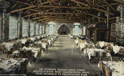 Interior Dining Lodge Union Pacific System Postcard