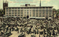 Lyon Block And Public Market Albany, NY Postcard Postcard