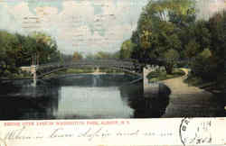 Bridge Over Lake In Washington Park Postcard