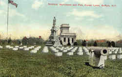 Soldiers Monument And Plot, Forest Lawn Buffalo, NY Postcard Postcard