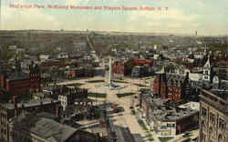 Bird's Eye View McKinley Monument And Niagara Square Buffalo, NY Postcard Postcard