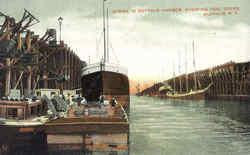 Scene In Buffalo Harbor New York Postcard Postcard