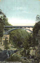 Upper Bridge Over Fall Creek Ithaca, NY Postcard Postcard