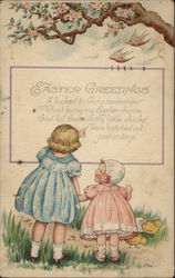 Easter Greetings With Children Postcard Postcard