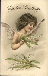 Easter Greerings With Angels Postcard Postcard