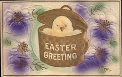 Easter Greeting With Chicks Postcard Postcard