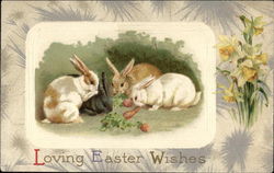 Loving Easter Wishes With Bunnies Postcard Postcard