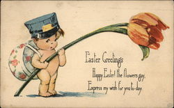 Easter Greetings With Children Postcard Postcard