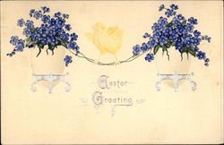 Easter Greeting Flowers Postcard Postcard