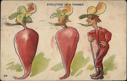 Evolution of a Farmer Farming Postcard Postcard