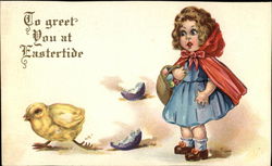 To Greet You at Eastertide With Children Postcard Postcard