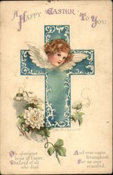 A Happy Easter to You With Angels Postcard Postcard