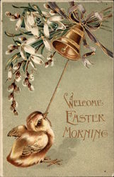 Welcome Easter Morning With Chicks Postcard Postcard