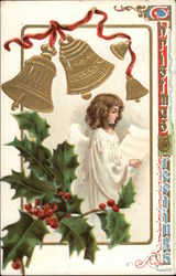 Christmas Greetings Angels Postcard Postcard