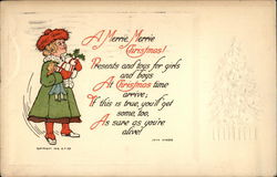 A Merrie, Merrie Christmas! Children Postcard Postcard