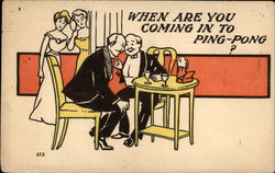 When are you Coming in to Ping-Pong? Postcard