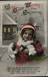 With Good Wishes for Christmas Children Postcard Postcard