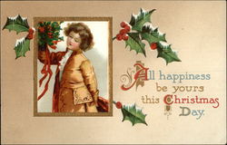 All Happiness be yours this Christmas Day Postcard