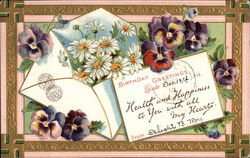 Floral Birthday Greetings Postcard